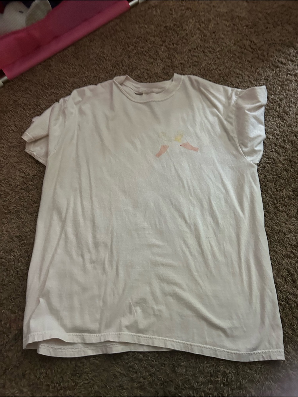 Comfort Colors Cream Short Sleeve Crew Tee with Subtle Pastel Graphic